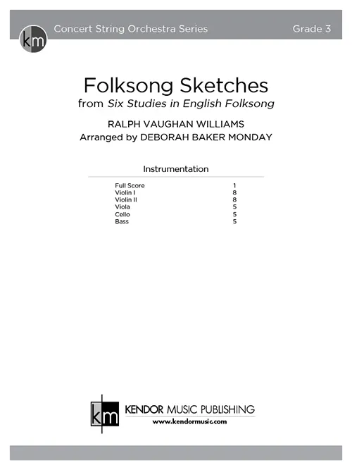 Kendor Music Folksong Sketches Full Score partitura lidové skladby