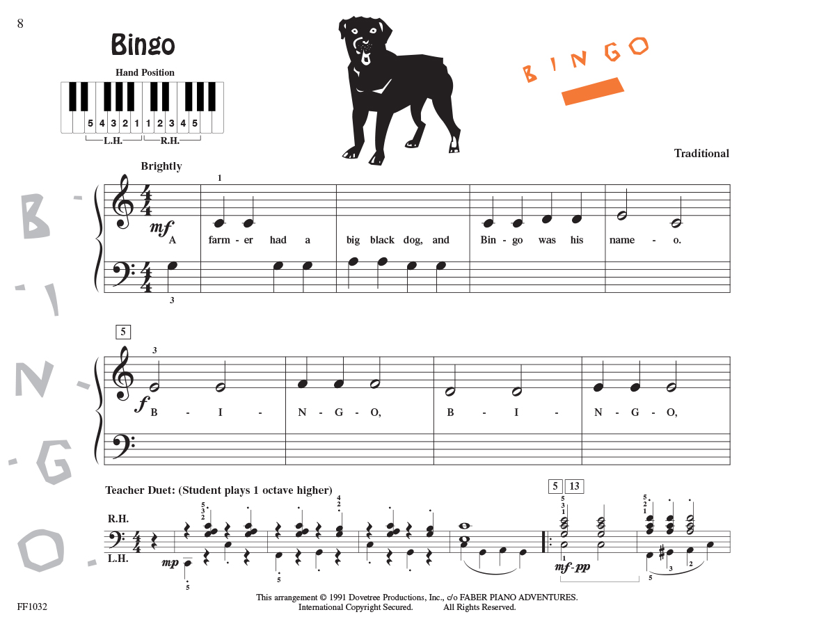 Faber Piano Adventures PreTime Piano Kids’ Songs noty dětské písně