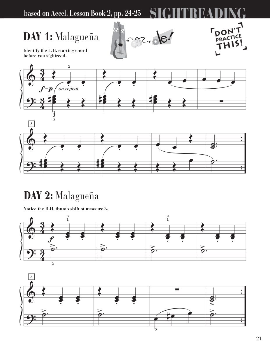 Faber Accelerated Piano Adventures Sightreading Book 2 noty na klavír