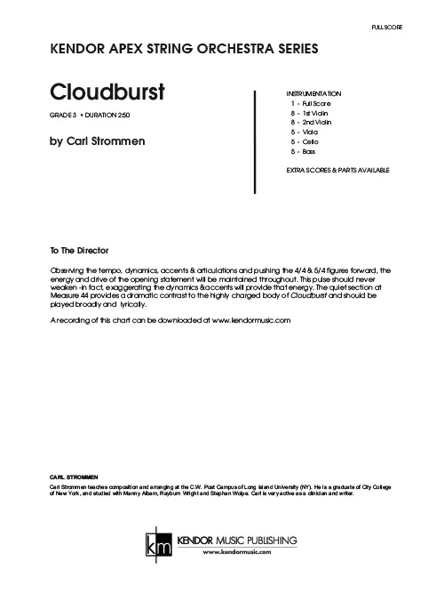 Kendor Music Cloudburst partitura pro orchestr 3/4