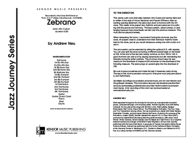Kendor Music Zebrano Full Score partitura afro-cuban latin jazz