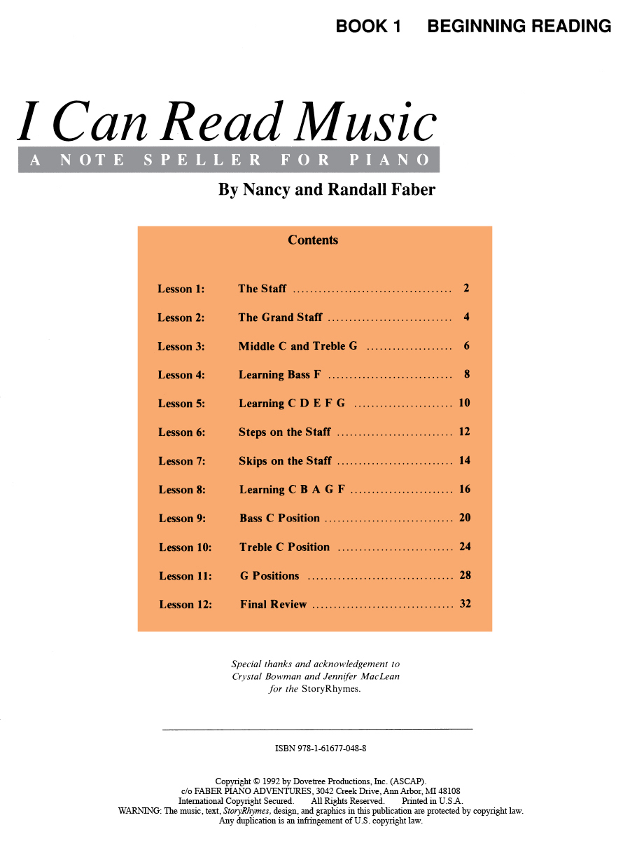 Faber Piano Adventures I Can Read Music 1 hudební nauka