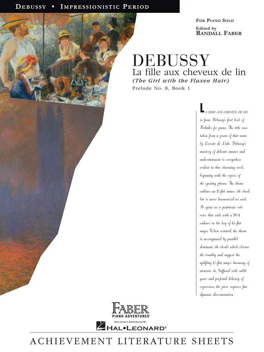 Faber Piano Adventures Debussy La fille aux cheveux de lin noty pro klavír