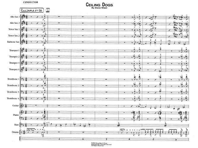 Kendor Music Ceiling Dogs Full Score partitura rock
