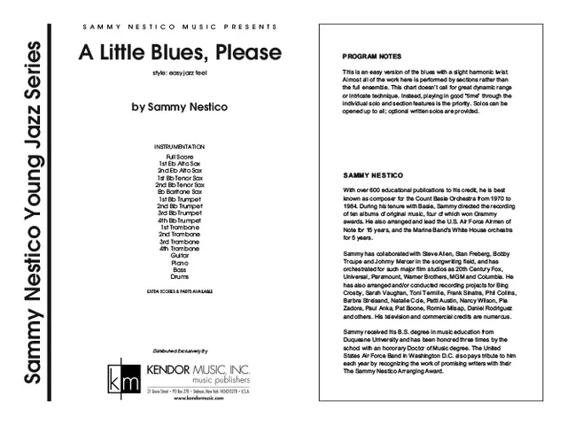 Kendor Music A Little Blues Please partitura easy jazz