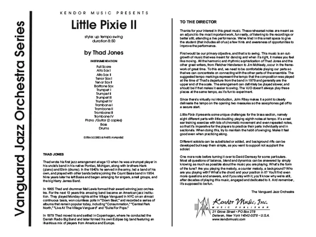 Kendor Music Little Pixie II partitura full score swing