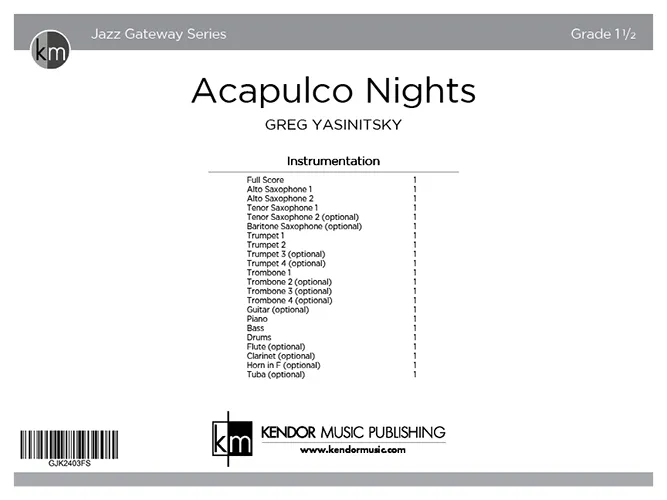 Kendor Music Acapulco Nights partitura f moll latin