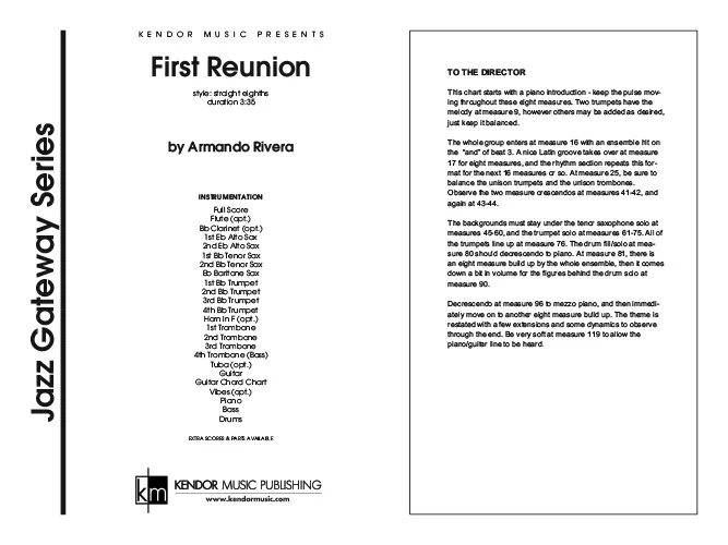 Kendor Music First Reunion Full Score partitura groove