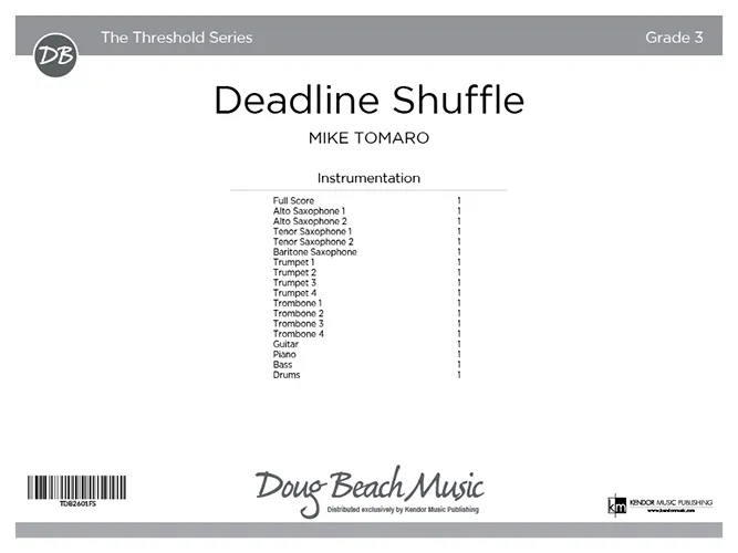 Kendor Music Deadline Shuffle noty full score swing