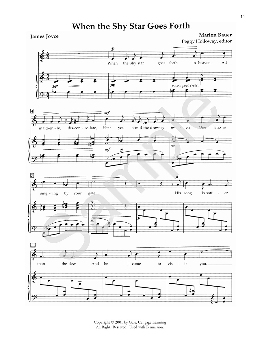 Hildegard Publishing Company Six Songs Bauer noty zpěv klavír