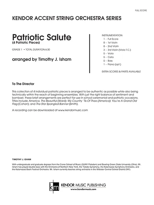 Kendor Music Patriotic Salute partitura full score stupeň 1