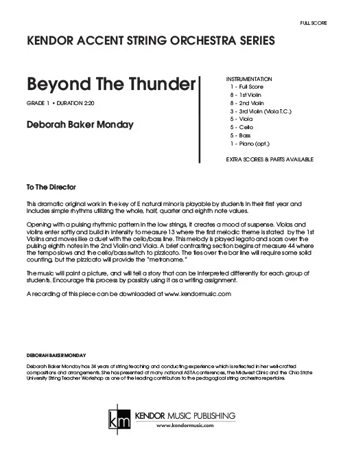 Kendor Music Beyond The Thunder partitura pro orchestr