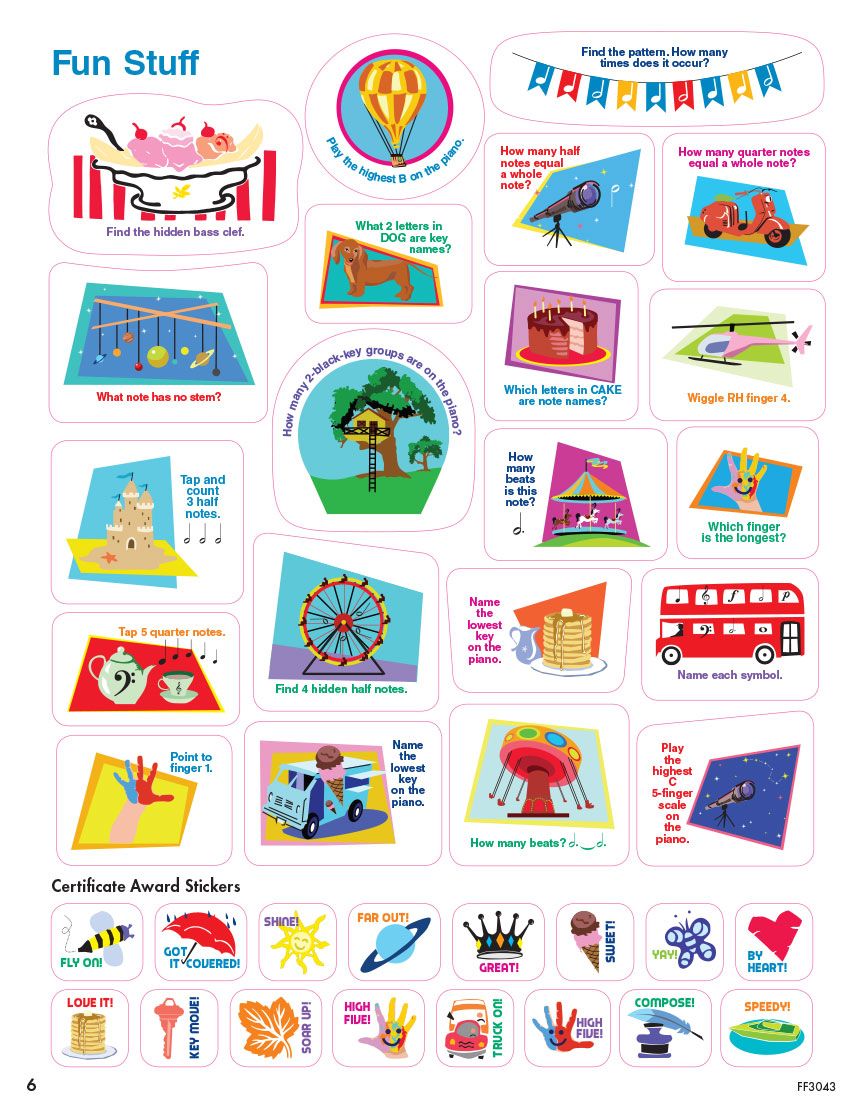 Faber Piano Adventures Sticker Book samolepky 300 ks
