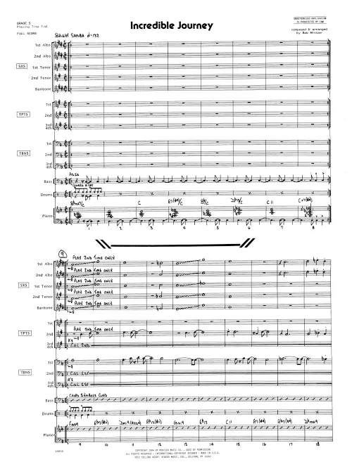 Kendor Music Incredible Journey partitura big band samba