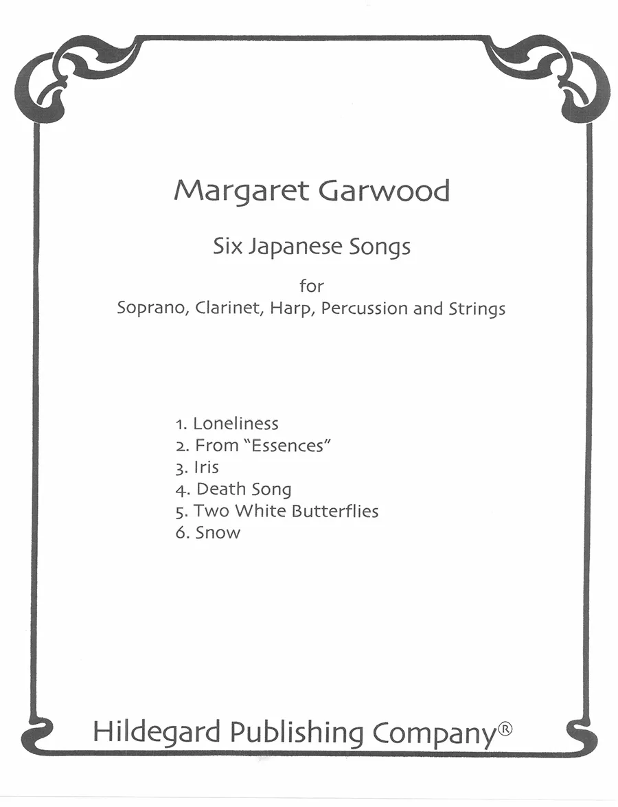Hildegard Publishing Six Japanese Songs Garwood partitura zpěv