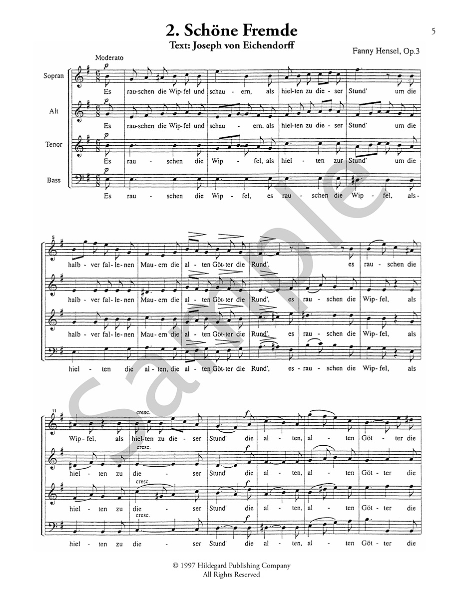 Hildegard Publishing Gartenlieder noty pro sbor SATB Hensel