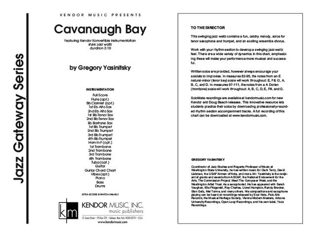 Kendor Music Cavanaugh Bay partitura full score 3:10