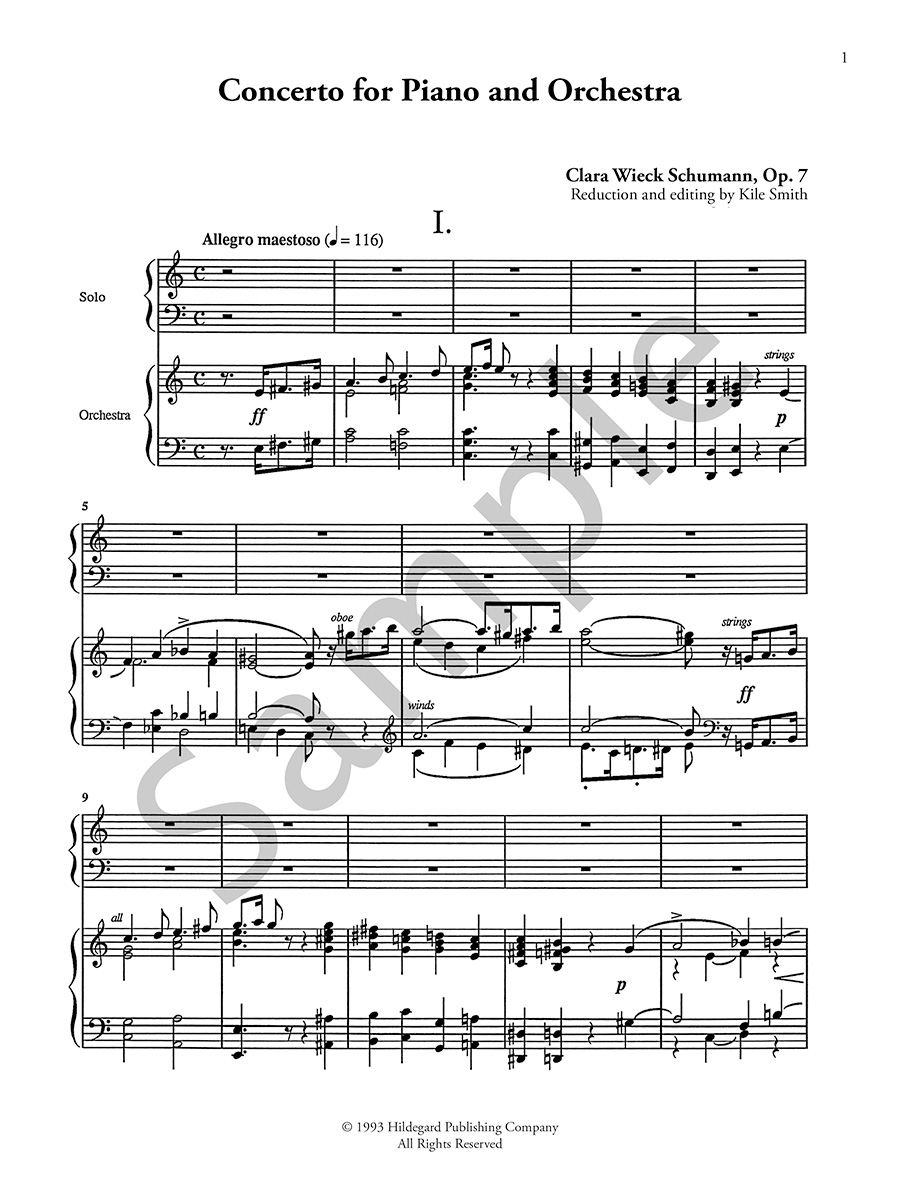 Hildegard Concerto Piano Orchestra Op.7 Schumann noty 2 klavíry