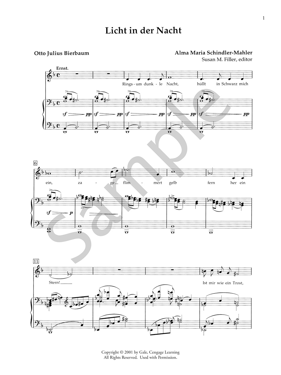 Hildegard Publishing Company Vier Lieder Alma Mahler noty pro zpěv a klavír