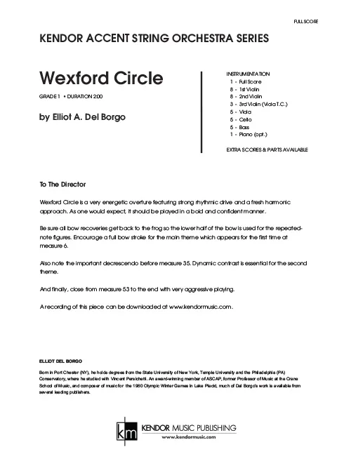 Kendor Music Wexford Circle partitura Full Score předehra