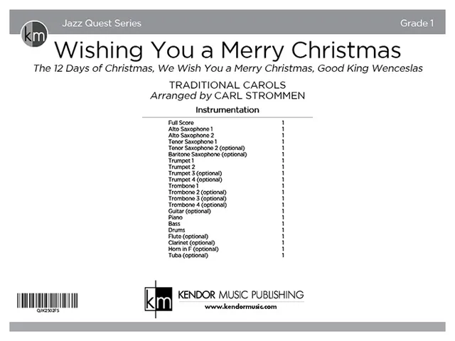 Kendor Music Wishing You a Merry Christmas Full Score noty