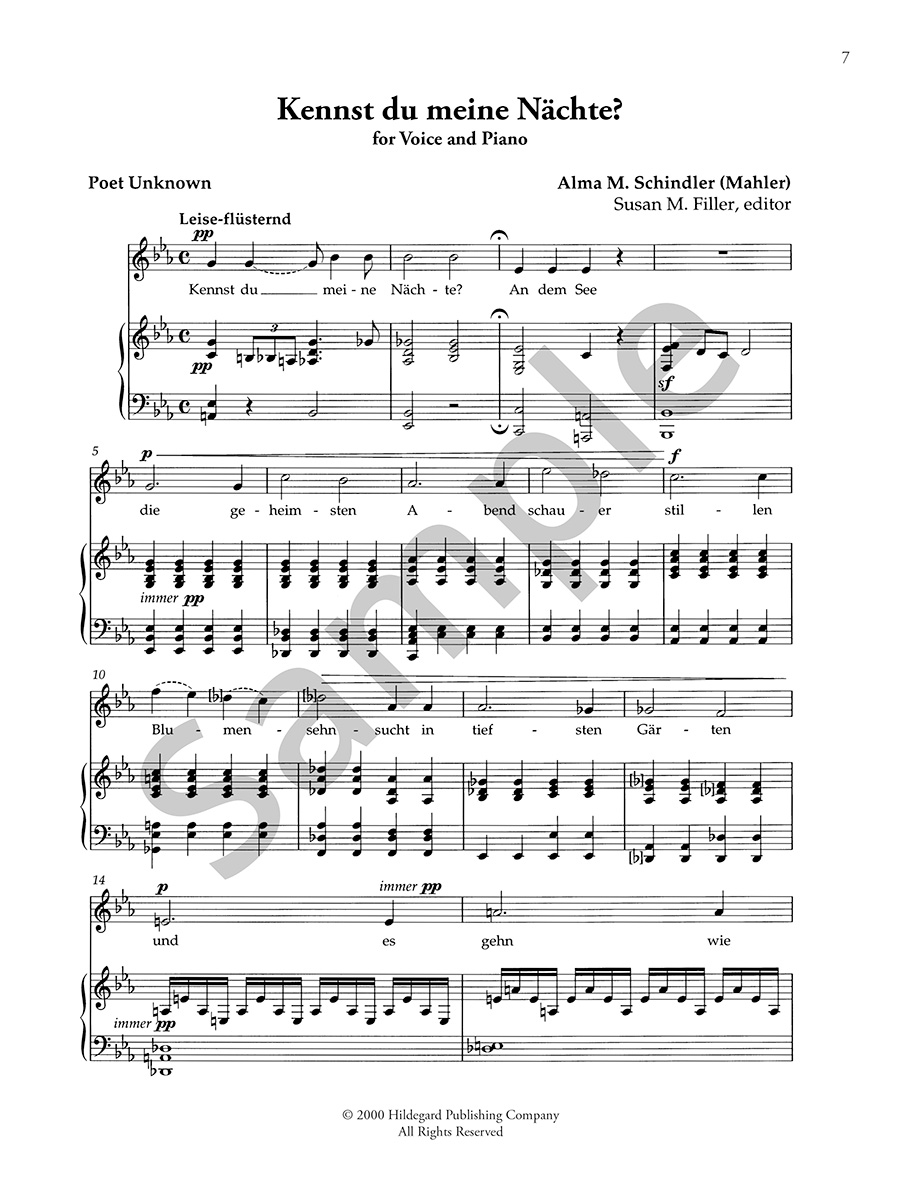 Hildegard Publishing Company Two Lieder Alma Mahler noty pro zpěv a klavír