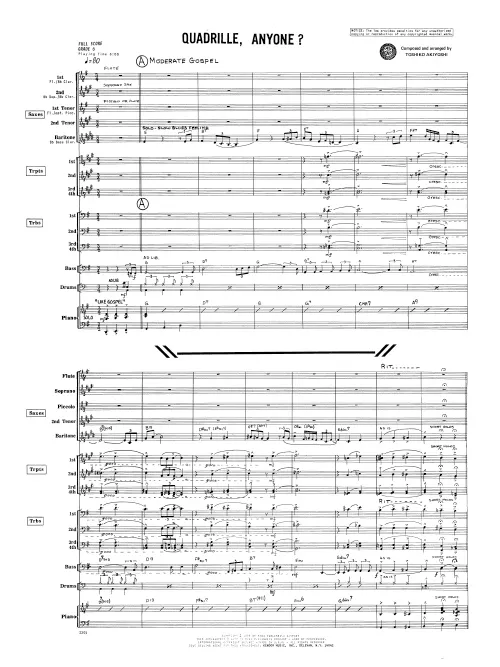 Kendor Music Quadrille Anyone partitura big band gospel