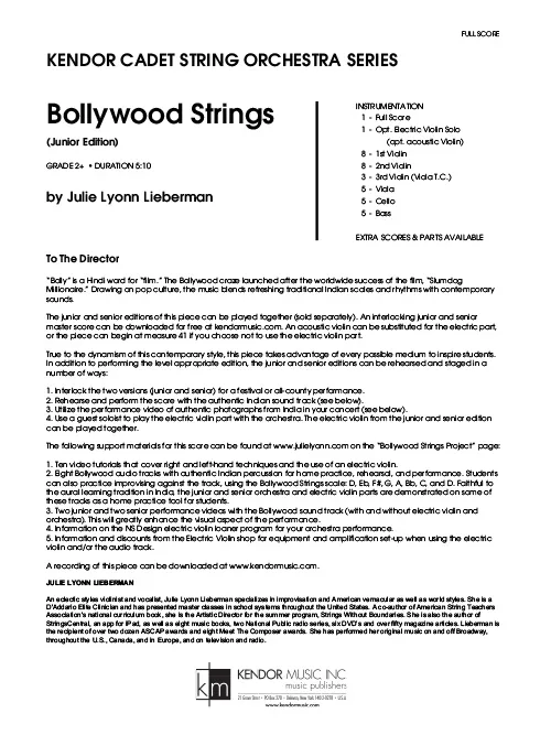 Kendor Music Bollywood Strings noty Full Score smyčce