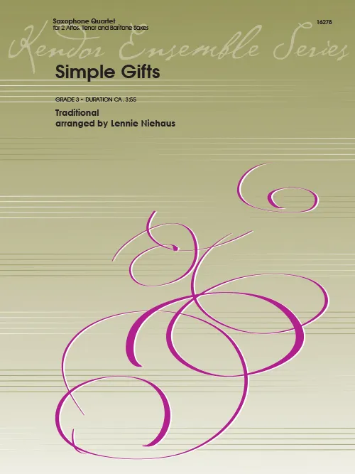 Kendor Music Simple Gifts noty sax kvartet