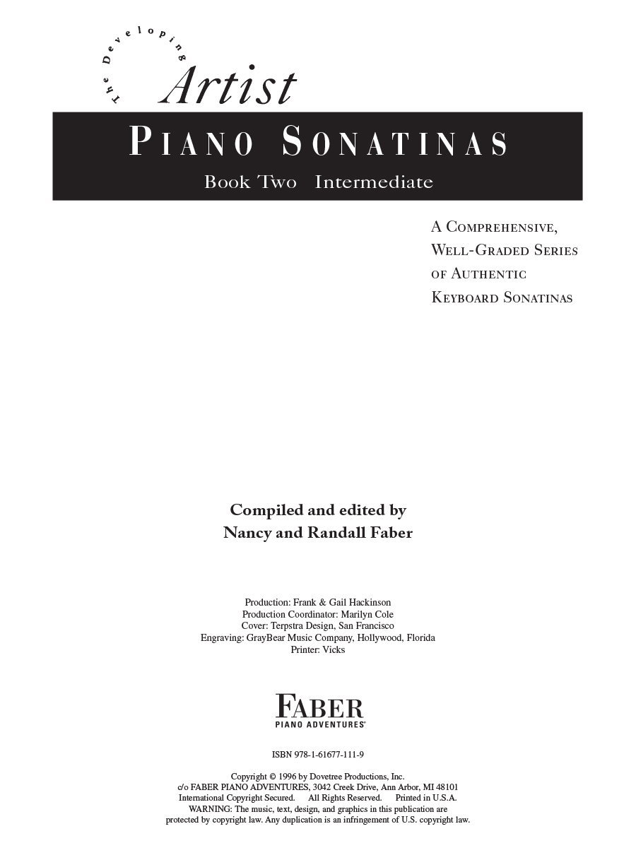 Faber Piano Sonatinas Book 2 noty pro klavír