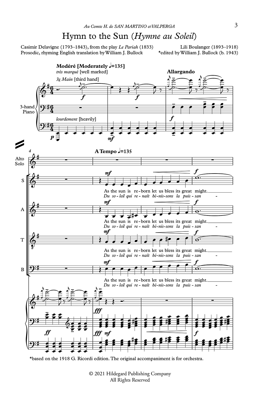 Hildegard Hymn to the Sun noty SATB sbor altové sólo