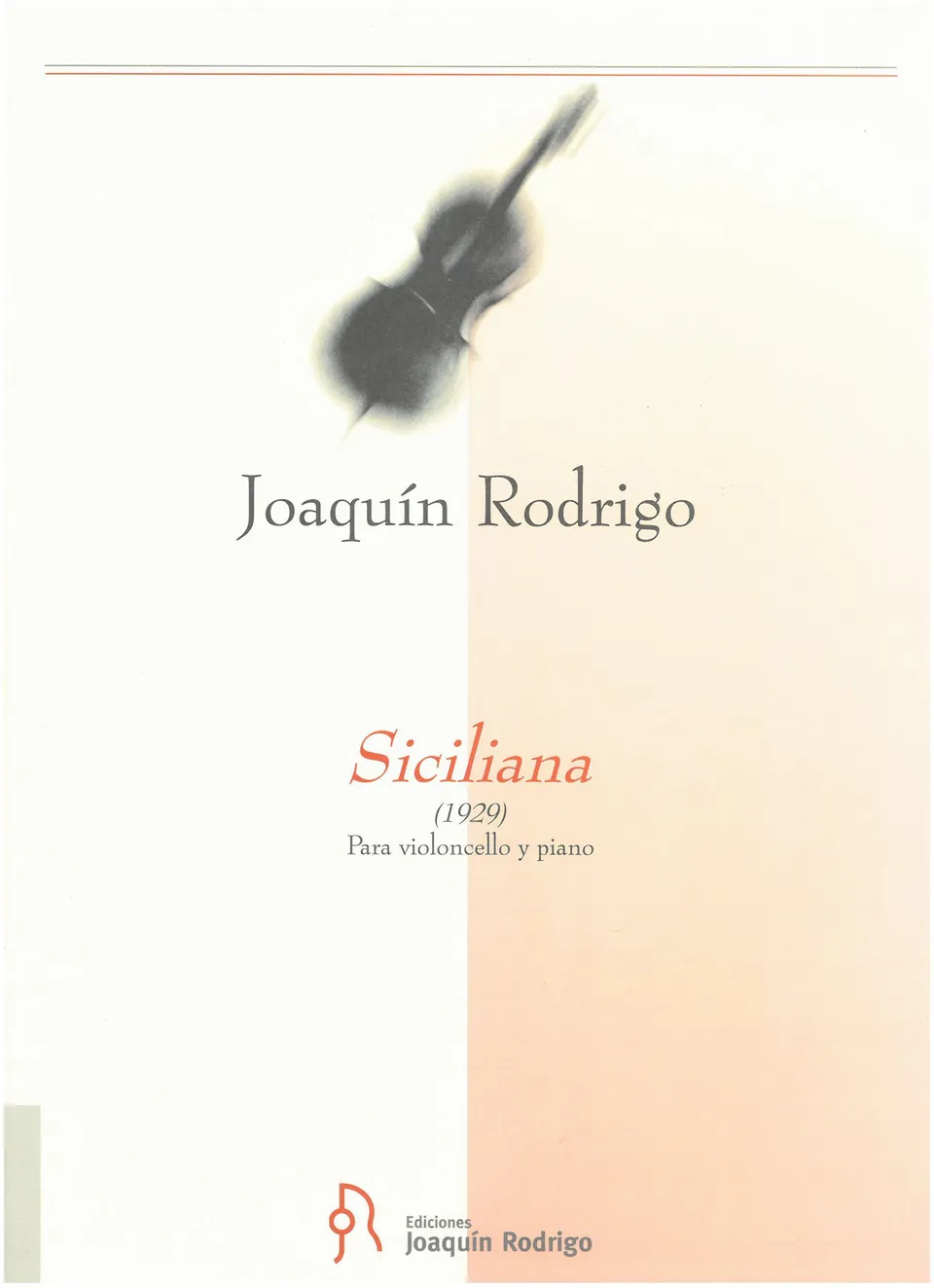 Ediciones Joaquín Rodrigo Siciliana noty pro cello a klavír 5 minut