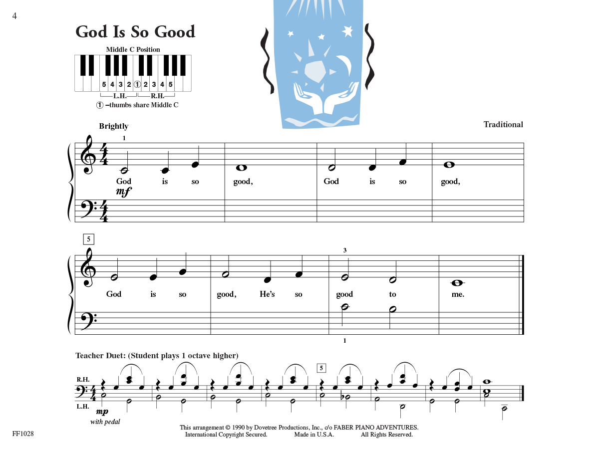 Faber Piano Adventures PreTime Piano Hymns noty začátečníci