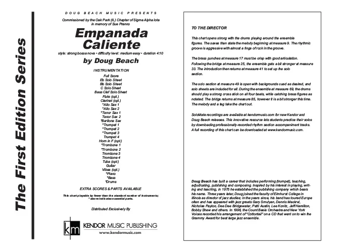 Kendor Music Empanada Caliente partitura pro jazz band bossa nova