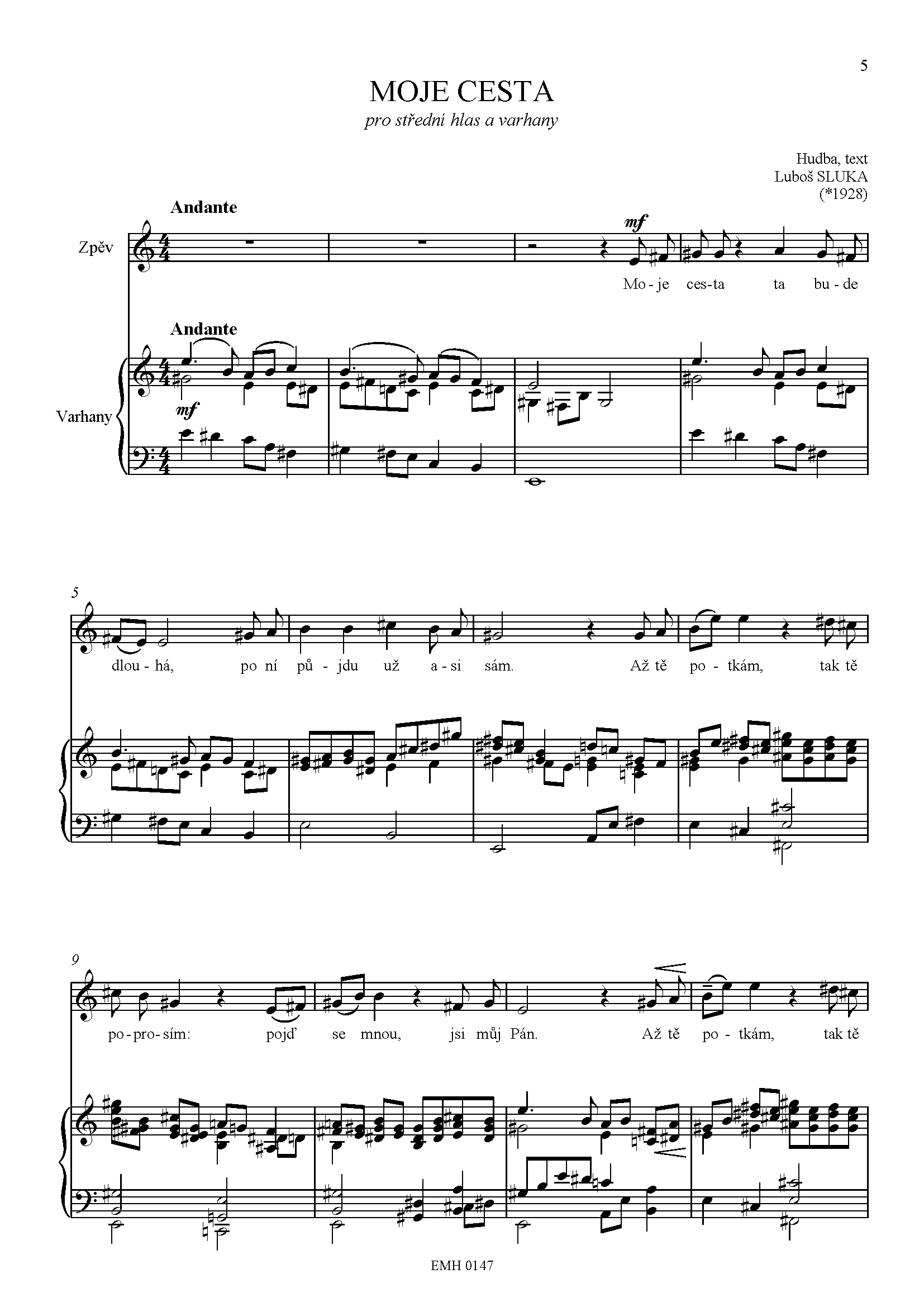 Editio Musica Humana Moje cesta noty hlas varhany 12 stran