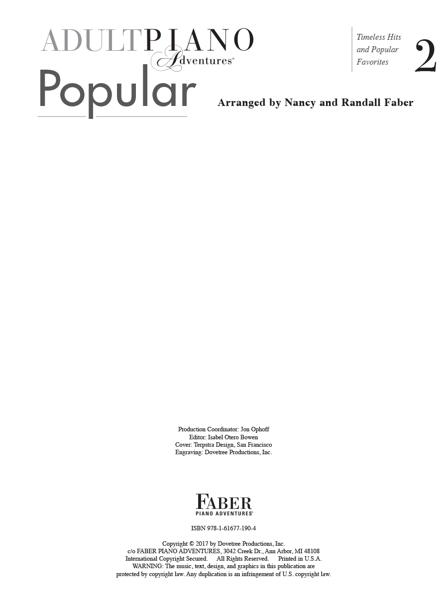 Faber Adult Piano Adventures Popular Book 2 noty 27 hitů