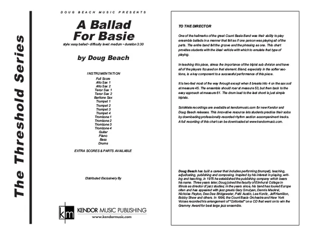 Kendor Music A Ballad For Basie partitura ballad