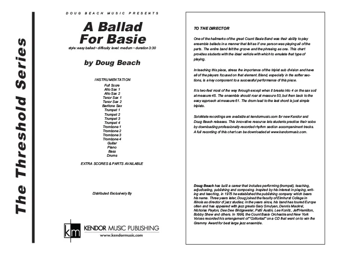 Kendor Music A Ballad For Basie partitura ballad