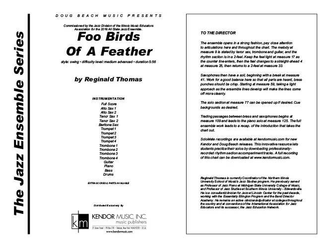 Kendor Music Foo Birds Of A Feather partitura swing