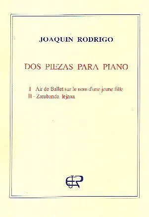 Ediciones Joaquín Rodrigo Dos piezas para piano noty klavír