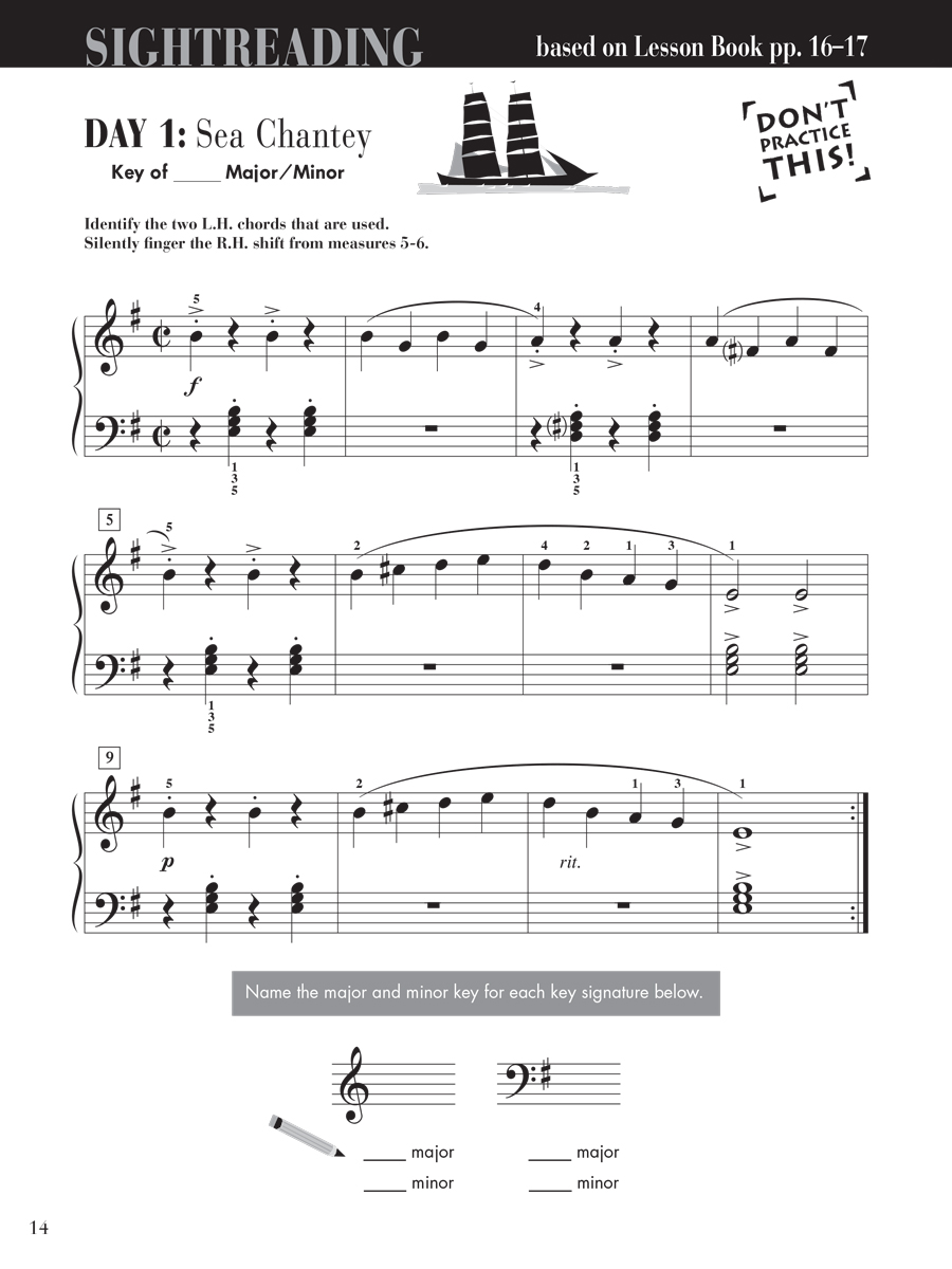 Faber Piano Adventures Level 3B Sightreading noty pro klavír