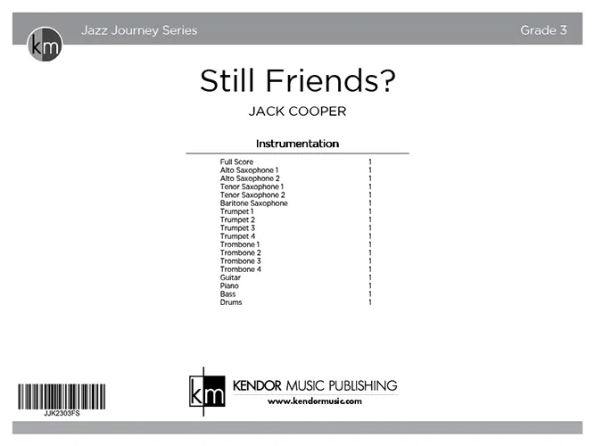 Kendor Music Still Friends? partitura full score pro jazz band