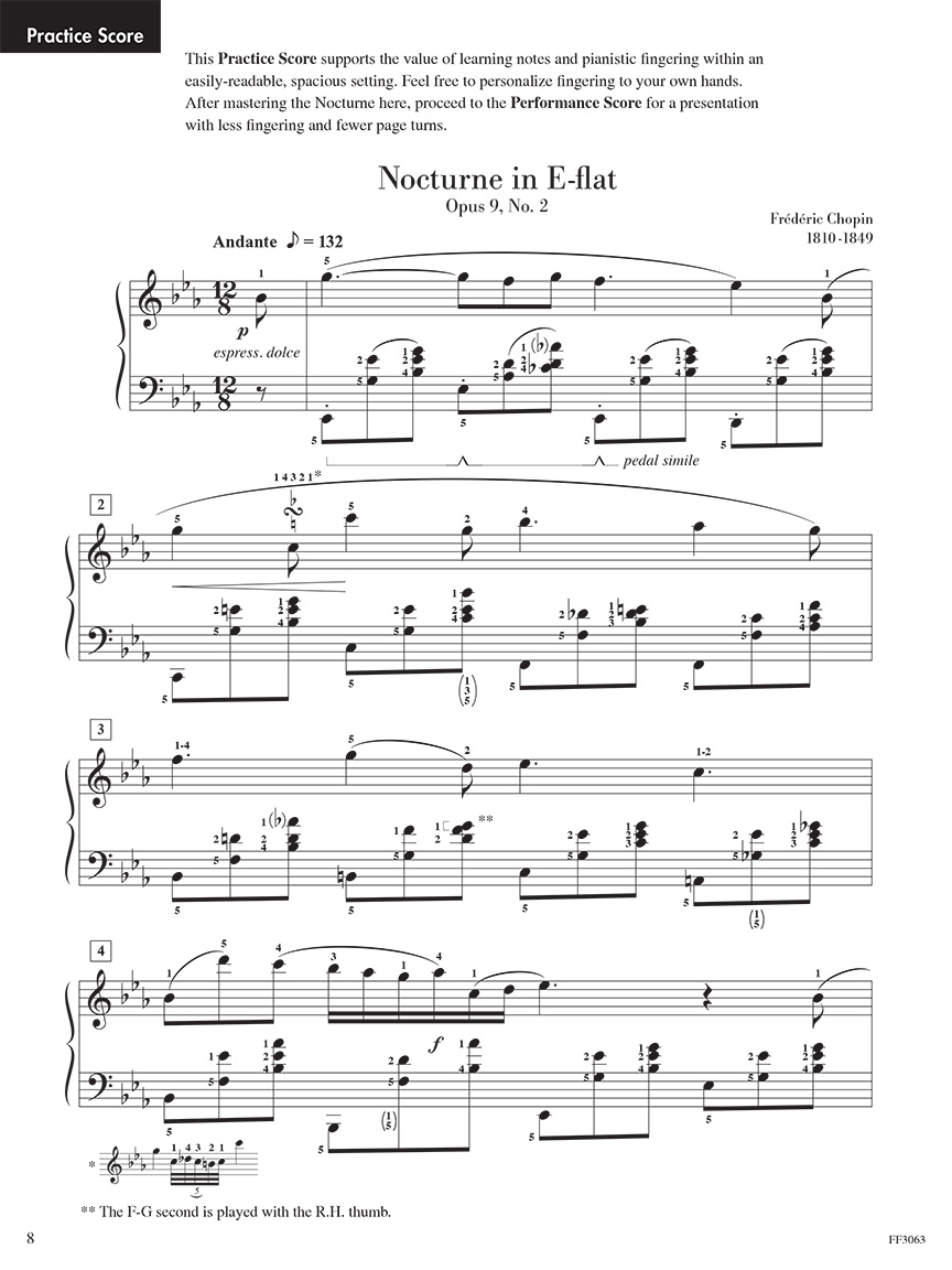 Faber Chopin Nocturne E-flat Op. 9 No. 2 klavír Masterpiece