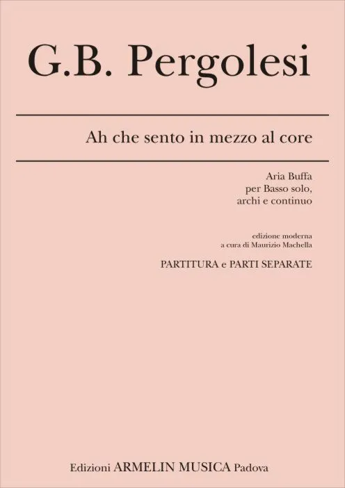 Armelin Musica Ah che sento in mezzo al core noty