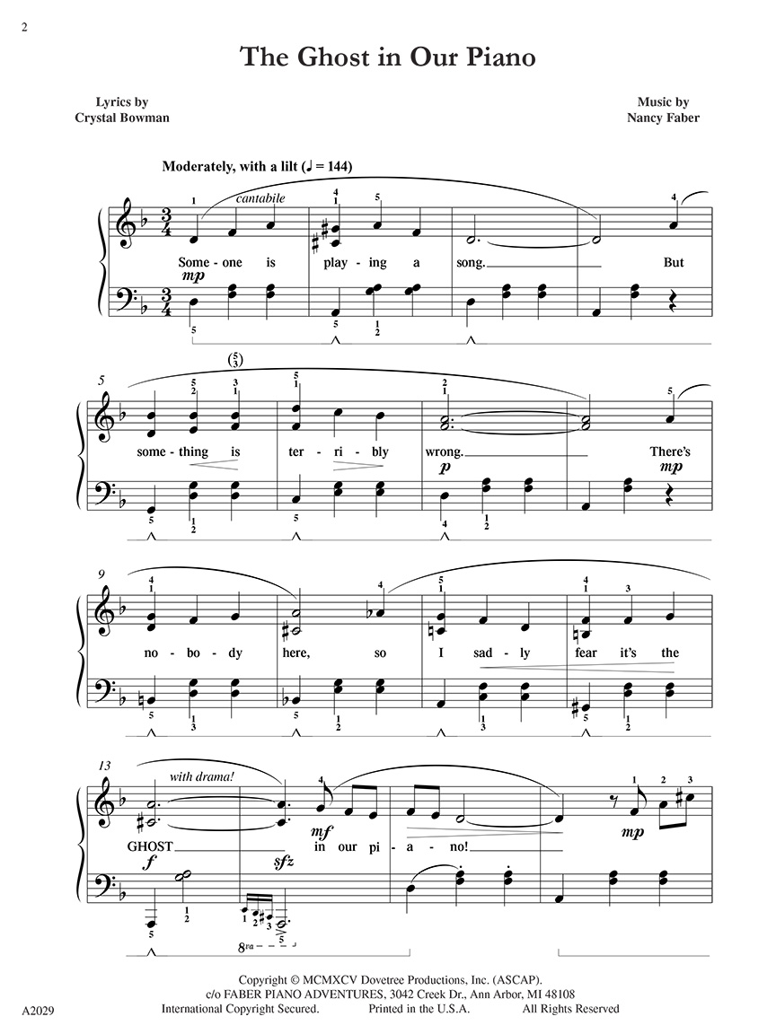 Faber Piano Adventures The Ghost in Our Piano noty pro klavír halloween
