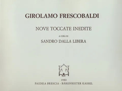 Armelin Musica Nove toccate inedite dall'intavolatura di Torino noty