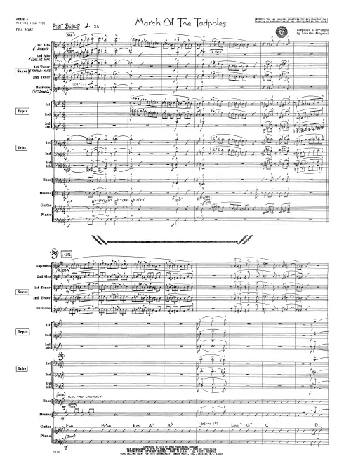 Kendor Music March Of The Tadpoles partitura be-bop