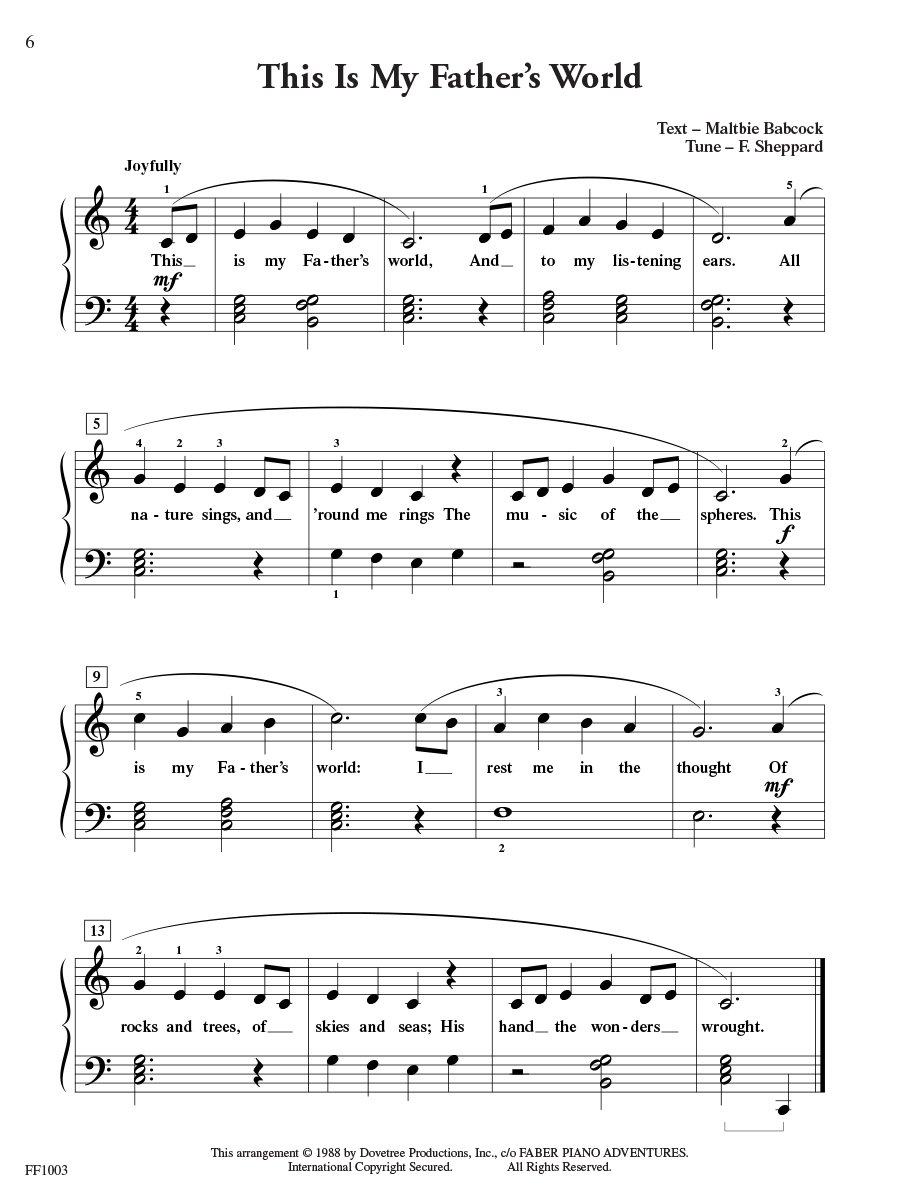 Faber ChordTime Piano Hymns noty 2B 19 písní
