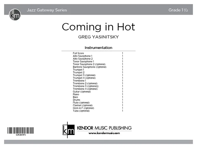 Kendor Music Coming in Hot partitura pro jazzový orchestr