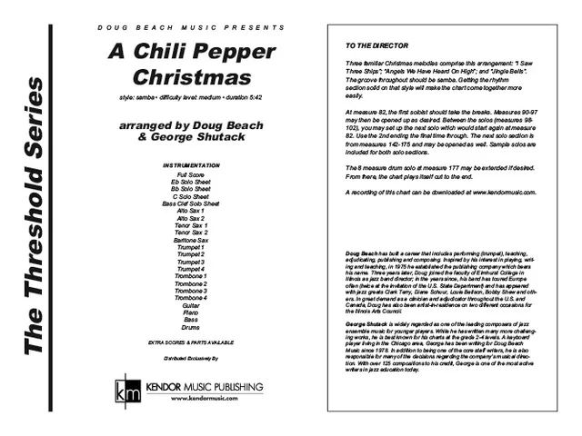 Kendor Music A Chili Pepper Christmas partitura Full Score samba